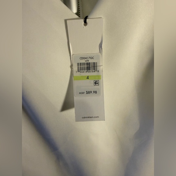 NWT Calvin Klein Elegant White Sleeveless Dress - Picture 3 of 3